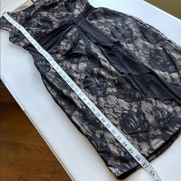 Chaps Black Lace Overlay Sheath Midi Dress - Picture 15 of 16